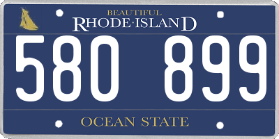 RI license plate 580899