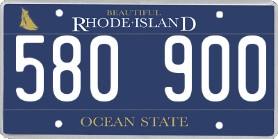 RI license plate 580900