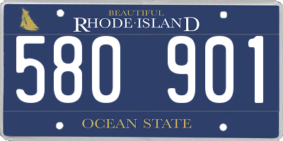 RI license plate 580901