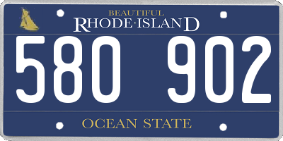 RI license plate 580902