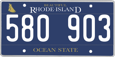 RI license plate 580903