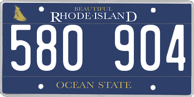 RI license plate 580904