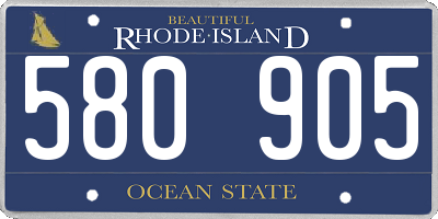 RI license plate 580905