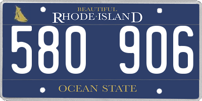 RI license plate 580906