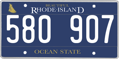 RI license plate 580907