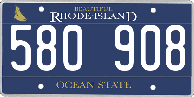 RI license plate 580908