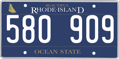 RI license plate 580909