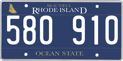 RI license plate 580910
