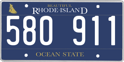 RI license plate 580911