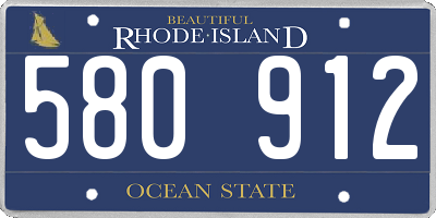 RI license plate 580912