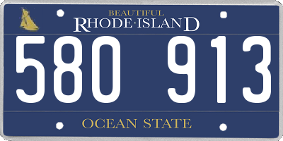 RI license plate 580913