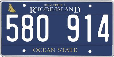 RI license plate 580914