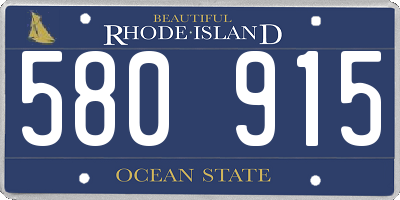 RI license plate 580915
