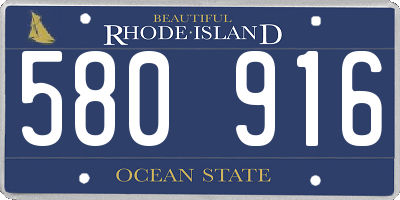 RI license plate 580916