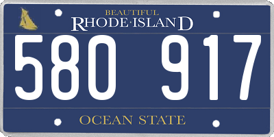 RI license plate 580917