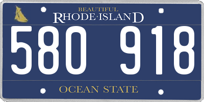 RI license plate 580918