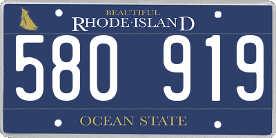 RI license plate 580919