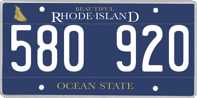 RI license plate 580920