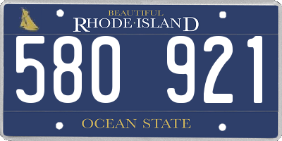 RI license plate 580921
