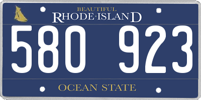 RI license plate 580923