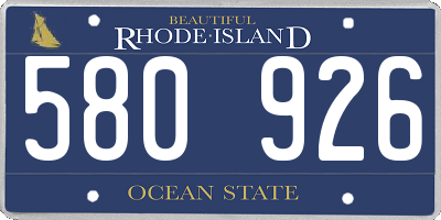 RI license plate 580926
