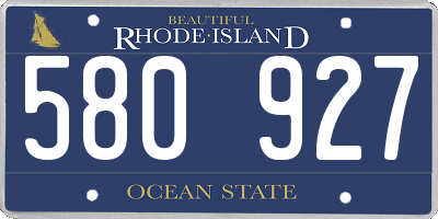 RI license plate 580927