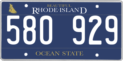 RI license plate 580929