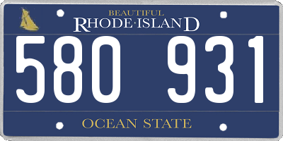 RI license plate 580931