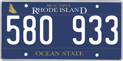 RI license plate 580933