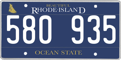 RI license plate 580935