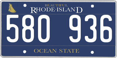 RI license plate 580936