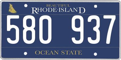 RI license plate 580937