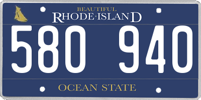 RI license plate 580940