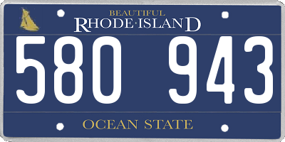 RI license plate 580943