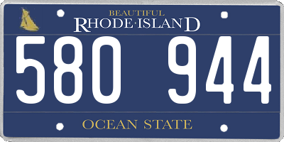 RI license plate 580944