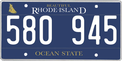 RI license plate 580945