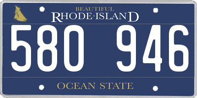 RI license plate 580946