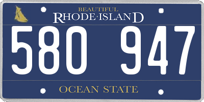 RI license plate 580947