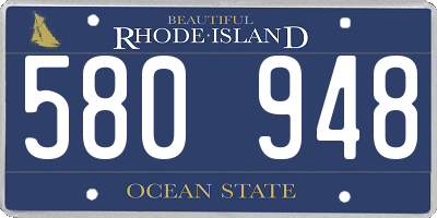 RI license plate 580948