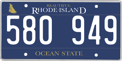 RI license plate 580949