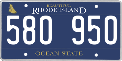 RI license plate 580950