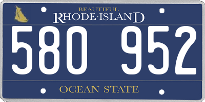 RI license plate 580952