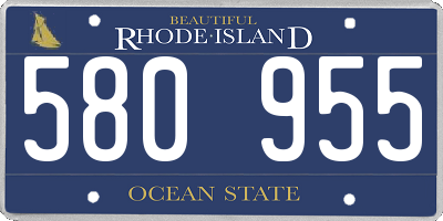 RI license plate 580955
