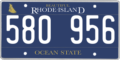 RI license plate 580956