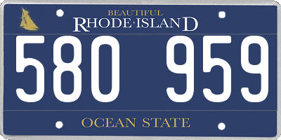 RI license plate 580959