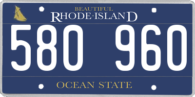 RI license plate 580960