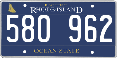 RI license plate 580962
