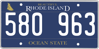 RI license plate 580963