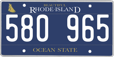 RI license plate 580965
