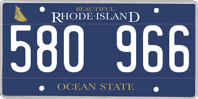 RI license plate 580966